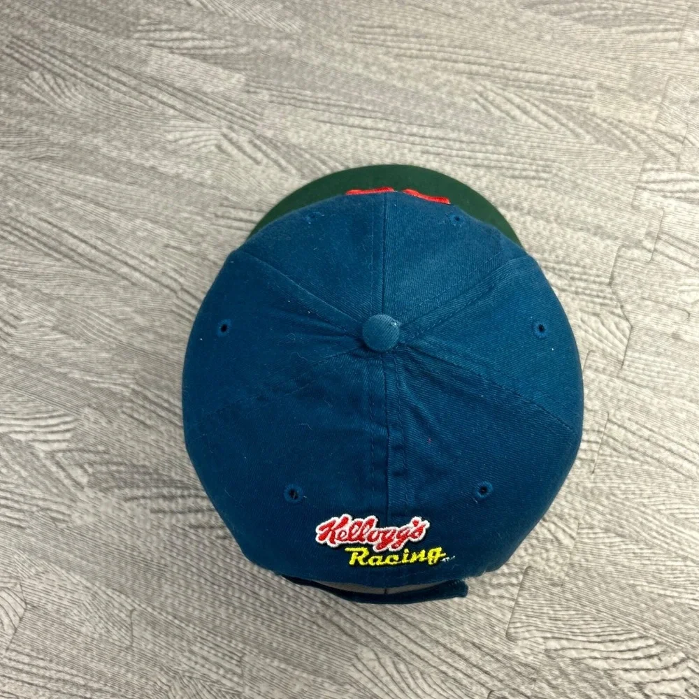Vintage 90s Kellogg's Racing Dale Jr Hat Cap Strap Back Adjustable Blue‎ Nascar